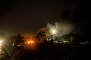 blocage devant le dépôt pétrolier de Douchy-les-Mines. 